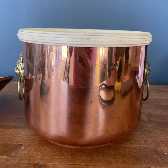 Vintage Coppercraft Guild Copper Lion Handled Ice Bucket - Picture 11 of 12